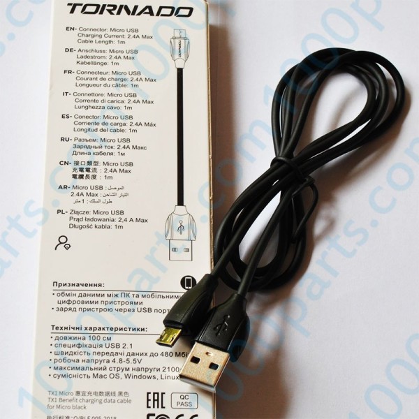 Кабель зарядный Tornado TX1 Micro USB