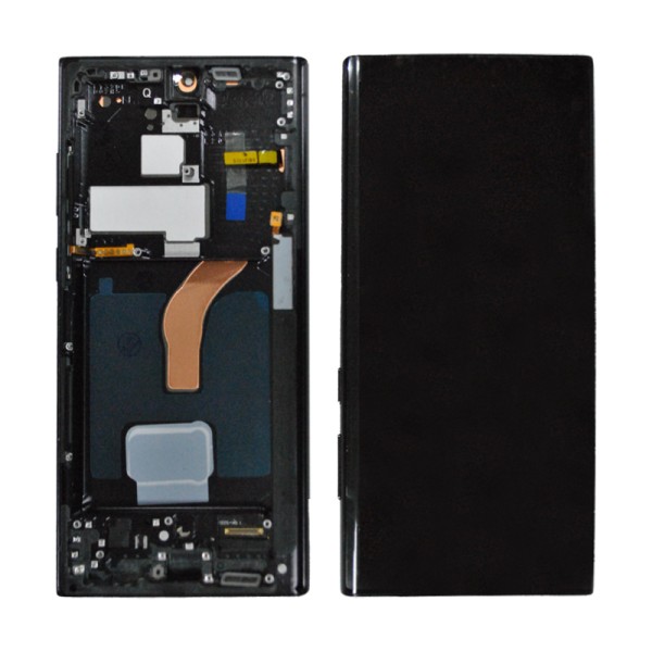 Samsung Galaxy S22 Ultra 5G (SM-S908) дисплей (экран) и сенсор (тачскрин) OLED black рамка 