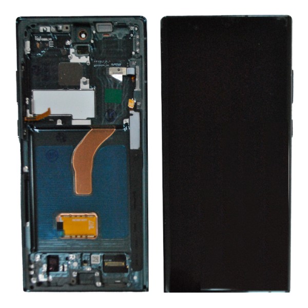Samsung Galaxy S22 Ultra 5G (SM-S908) дисплей (экран) и сенсор (тачскрин) OLED green рамка 