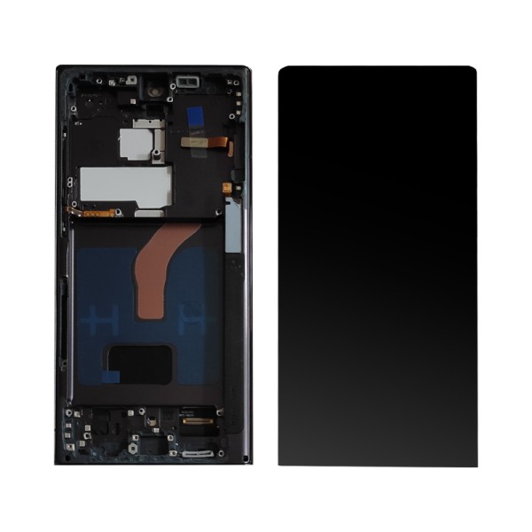 Samsung Galaxy S22 Ultra 5G SM-S908 дисплей (экран) и сенсор (тачскрин) OLED Phantom black рамка
