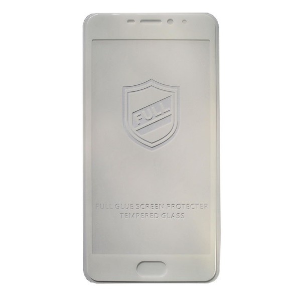Meizu M5 Note (M621C, M621H) белое защитное стекло 3D Full Glue