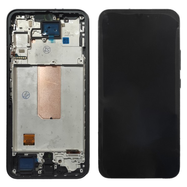 Samsung Galaxy A34 SM-A346B GH82-31201A дисплей (экран) и сенсор (тачскрин) Amoled на рамке Graphite