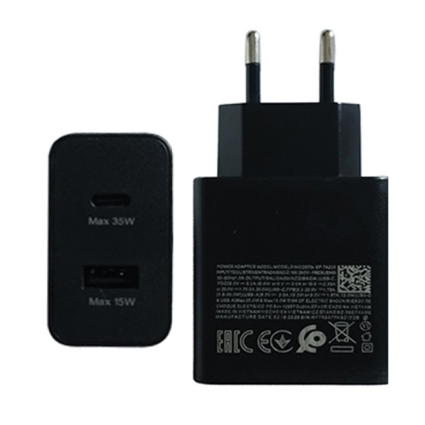 Мережевий зарядний пристрій EP-TA220 35W USB-C+USB-A Black PD