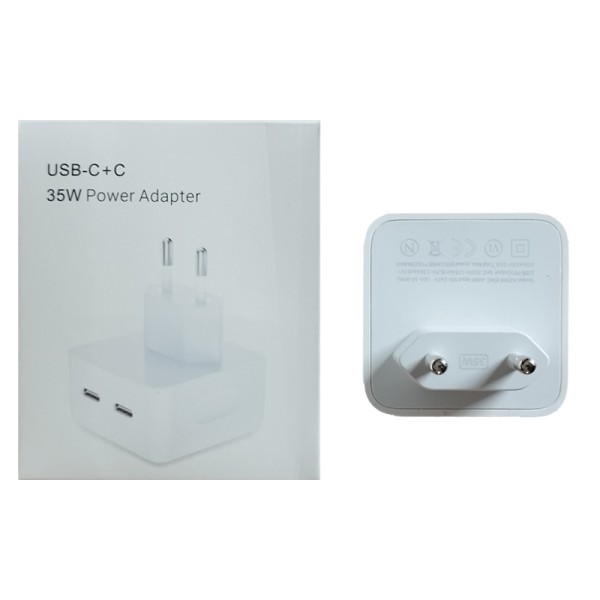 Сетевое зарядное устройство MHJE3ZM/A 35W USB-C+C White PD