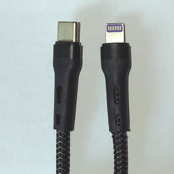 Кабель USB Type-C to Lightning PD Black 6A